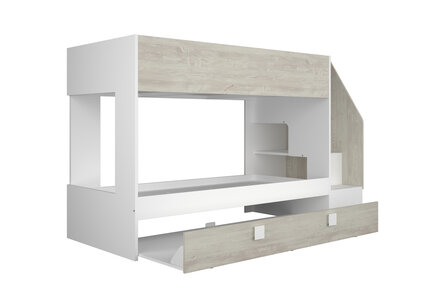 Trasman Easy 90x190 3 persoons stapelbed met zij trap wit -cascina