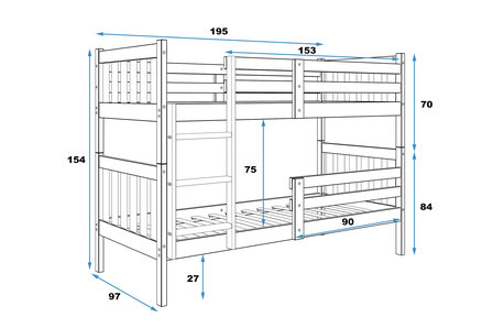 maten stapelbed
