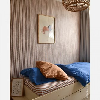 Studio Ditte hoeslaken strepen karamel 90x200