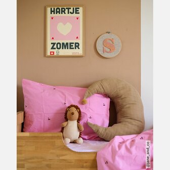 Studio Ditte hoeslaken streepjes lichtroze 90x200