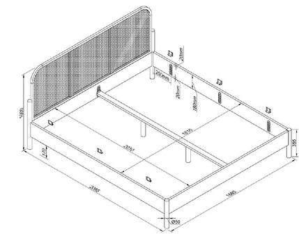 maten olive bed 180x200