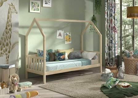 Cabane huisbed 90x200 naturel