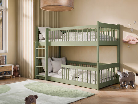Brindisi stapelbed 90x200 olive massief grenen