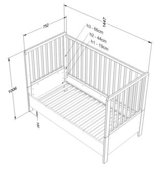 maten vintage bed 70x140 