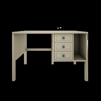Vintage bureau met laden eucalyptus