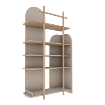 Bloom boekenkast smal eiken cashmere