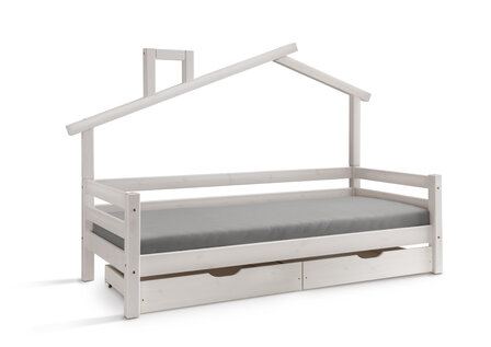 Nova huis bedbank 90x200 grenen wit