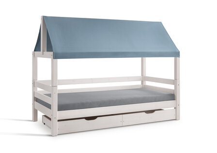 Infans bedbank huis grenen witte beits 90x200