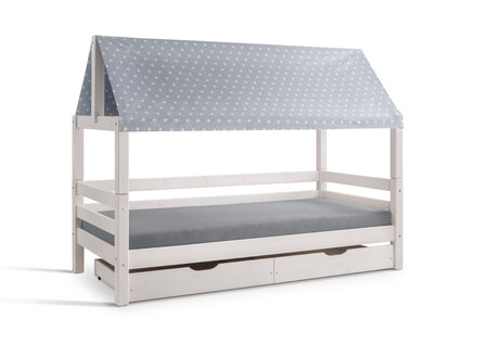 Infans bedbank huis 90x200 grenen wit
