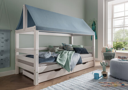 Infans bedbank huis 90x200 grenen wit