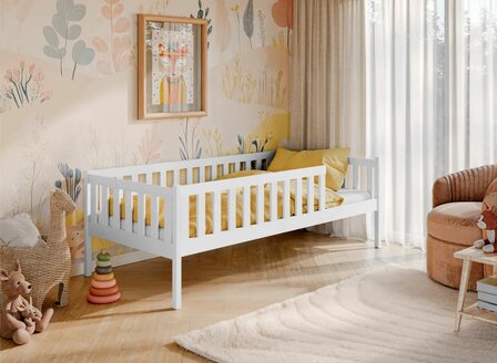 Azzurro 1-persoonsbed 90x190 wit grenen
