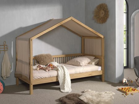 voorbeeld lage bed met daktent