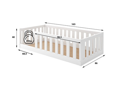 incl plaat bodem en *gratis matras 80x160x7