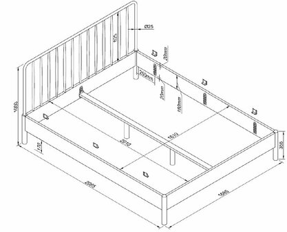 maten spindle bed 160x200