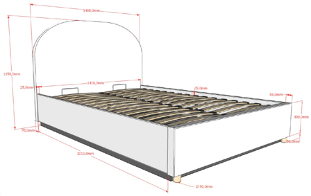 maten moon 140x200 opbergbed