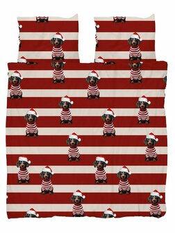 Snurk Pierre Xmas overtrek 240x200 rood wit hondje