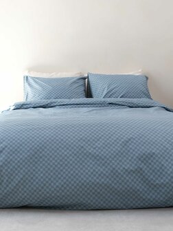Snurk dekbedovertrek Check faded blue 2 persoons 200x200/220