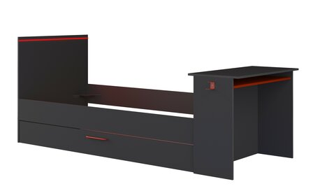 Trasman Gangi game bed 90x200 met bedlade bureau en led antra 