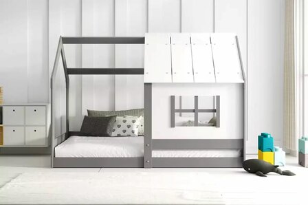 Dalarna hut bed 80x160 grijs