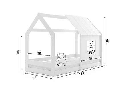 inclusief bodem en matras 80x160x7 