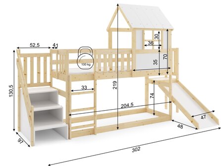 maten nardo huis bed glijbaan en trap