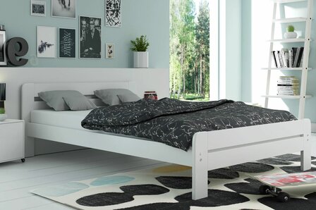 deliceto 120x200 bed massief grenen bed wit