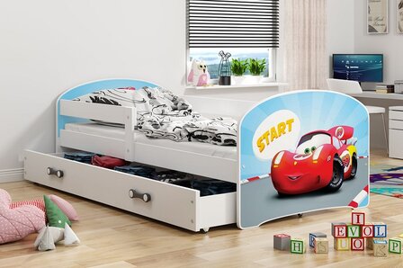 Lido peuterbed 80x160 met lade en auto print