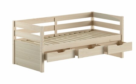 Margrit kajuitbed 90x200 massief grenen white wash