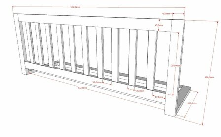 Margrit bedbank 90x200 massief grenen wit