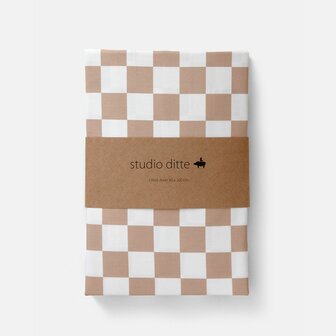 studio ditte hoeslaken blokjes toffee 90x200