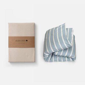 Studio Ditte hoeslaken streepjes toffee 90x200