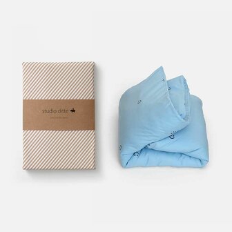 Studio Ditte hoeslaken streepjes toffee 140x200