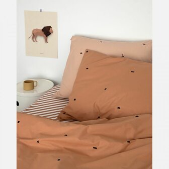 Studio Ditte hoeslaken strepen karamel 140x200