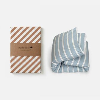 Studio Ditte dekbedovertrek Lintje steen blauw 1 persoons 140x200/220