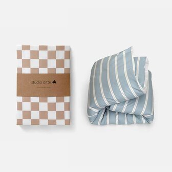 Studio Ditte dekbedovertrek Lintje steen blauw 1 persoons 140x200/220