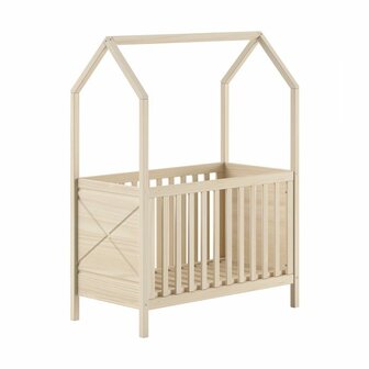 Scott baby bedhuisje 60x120 massief grenen naturel