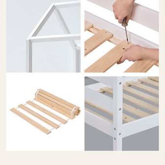 Eco comfort huisbed 70x160 grenen wit