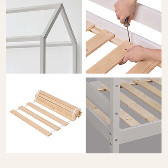 Eco comfort bedhuisje 70x160 grenen dove grey