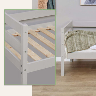 Eco comfort peuterbed 70x160 grenen Dove grey