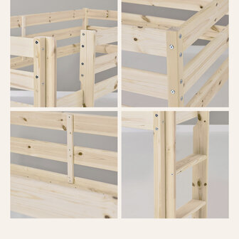 Eco comfort halfhoogslaper 90x200 grenen naturel