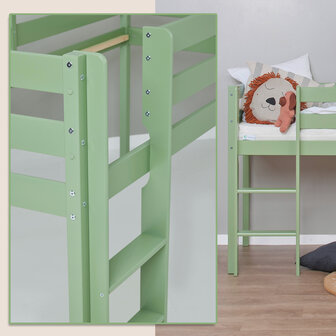 Eco comfort halfhoogslaper 90x200 grenen pale green