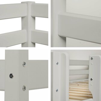 Eco comfort halfhoogslaper 90x200 grenen dove grey