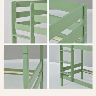 Eco comfort stapelbed 70x160 grenen pale green