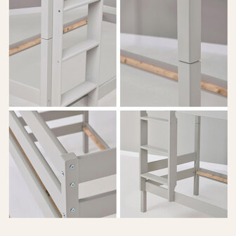 Eco comfort stapelbed 70x160 grenen dove grey