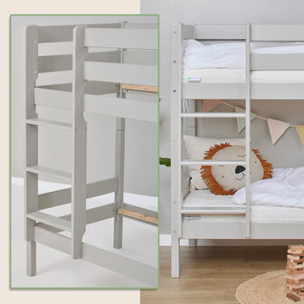 Eco comfort stapelbed 90x200 grenen dove grey