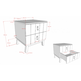 Sezane nachtkastje clay walnoot