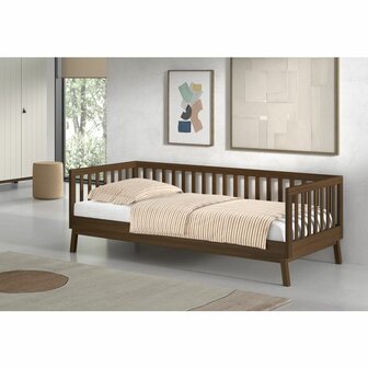 Sezane bedbank 90x200 walnoot