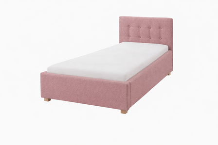 Luna gestoffeerd bed 90x200 oud roze