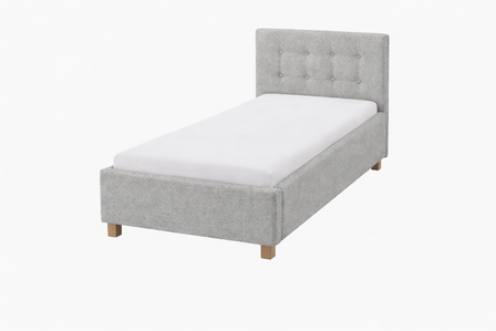 Luna gestoffeerd bed 90x200 cement grijs