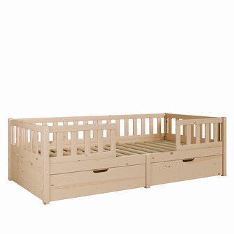 Miyo bedbank met 2 laden 90x190 grenen naturel